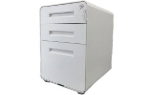 METAL DRAWER WITH 3 DRAWERS AND ROUNDED CORNERS WHITE